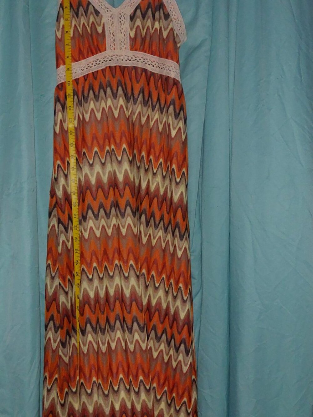 Davi & Dani Multi Color Crochet Lace Midi Dress Medium - Picture 4 of 9